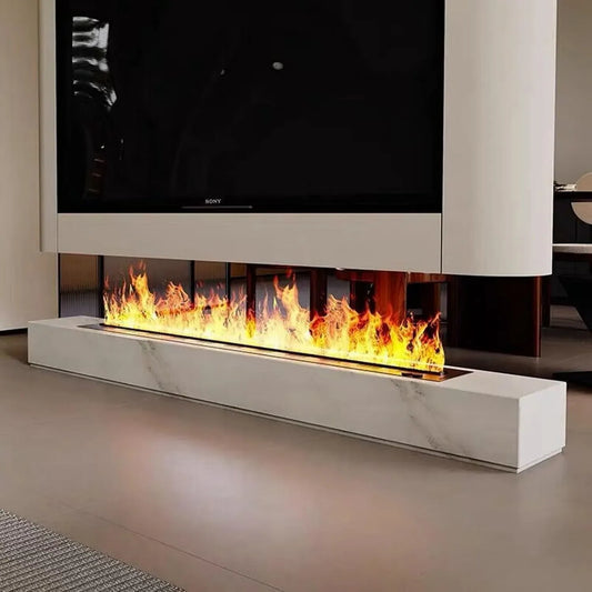 50/80/100/120/150cm Telecomando & App, Fiamme Multicolore, per Controllo Acqua Automatico, Smart Camino a Vapore Acqueo: Camino Elettrico a Vapore